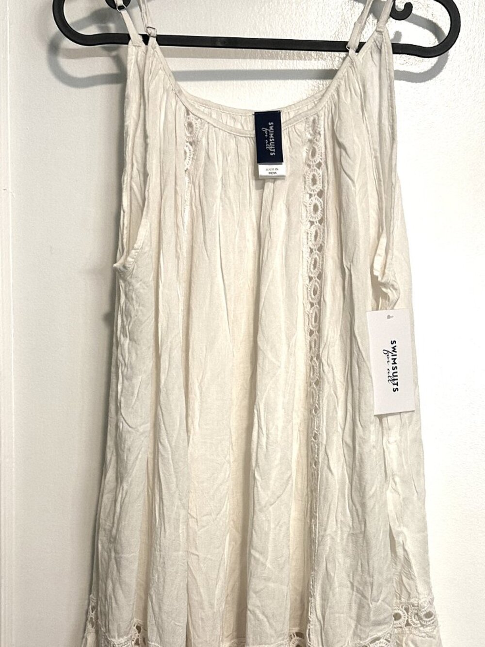 NWT Swimsuits For All Boho Crochet Lace Cover-Up Dress - Ivory/White